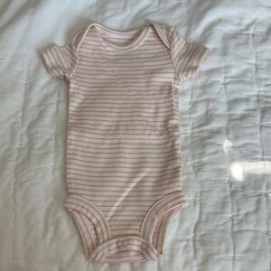 Carter's Light Pink & White Striped Short-Sleeve Bodysuit